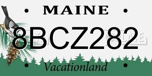 8BCZ282 Maine License Plate