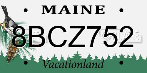 8BCZ752 Maine License Plate