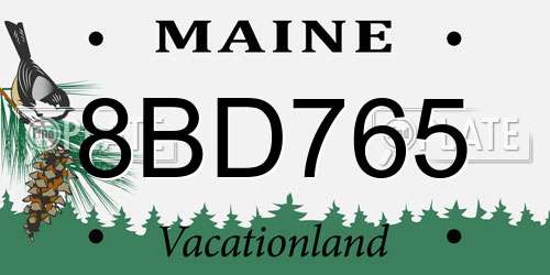 8BD765 Maine License Plate