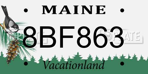 8BF863 Maine License Plate