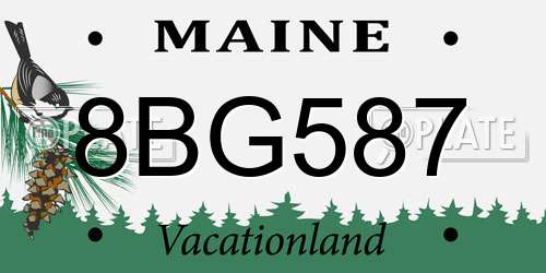 8BG587 Maine License Plate