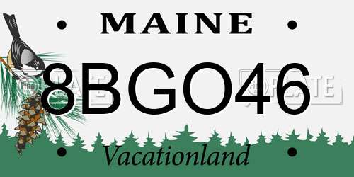 8BGO46 Maine License Plate