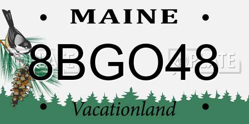 8BGO48 Maine License Plate