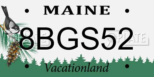8BGS52 Maine License Plate