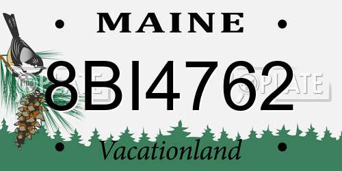 8BI4762 Maine License Plate