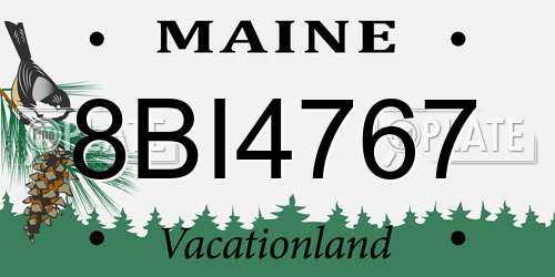 8BI4767 Maine License Plate