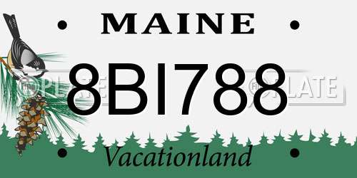 8BI788 Maine License Plate