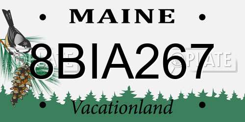 8BIA267 Maine License Plate