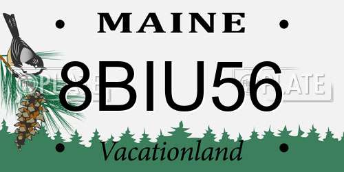 8BIU56 Maine License Plate