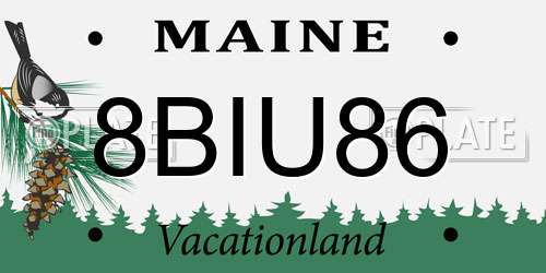 8BIU86 Maine License Plate