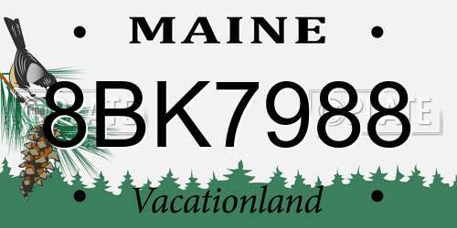 8BK7988 Maine License Plate