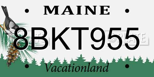 8BKT955 Maine License Plate
