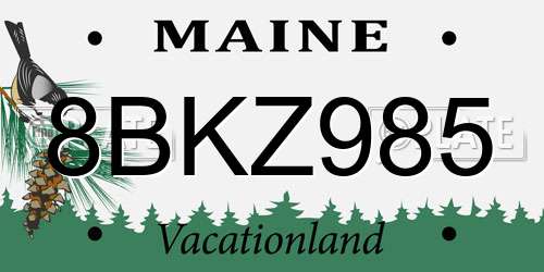 8BKZ985 Maine License Plate