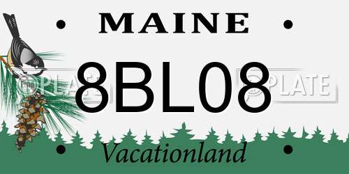 8BL08 Maine License Plate