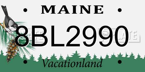 8BL2990 Maine License Plate