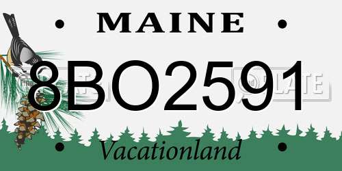 8BO2591 Maine License Plate