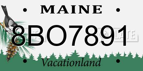 8BO7891 Maine License Plate