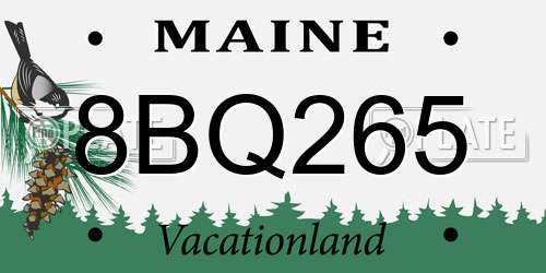 8BQ265 Maine License Plate