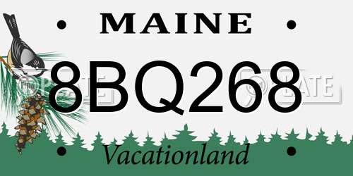 8BQ268 Maine License Plate