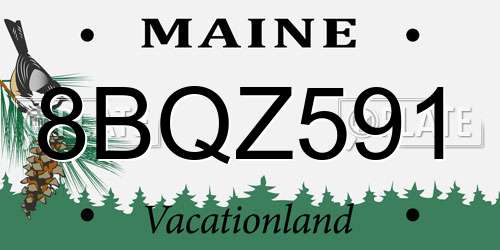 8BQZ591 Maine License Plate