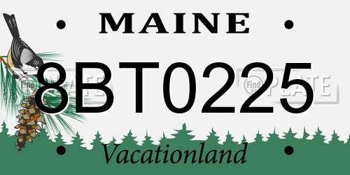 8BT0225 Maine License Plate