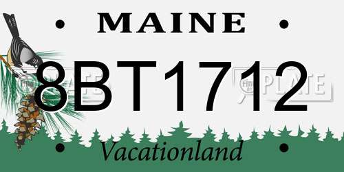 8BT1712 Maine License Plate