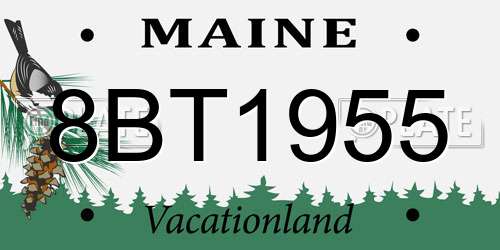 8BT1955 Maine License Plate