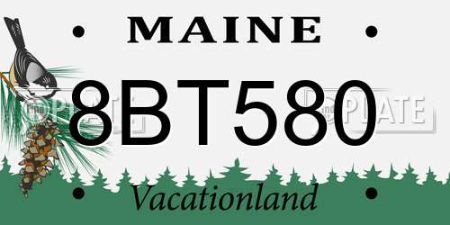 8BT580 Maine License Plate
