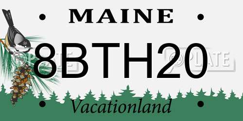 8BTH20 Maine License Plate