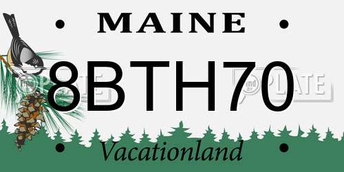 8BTH70 Maine License Plate