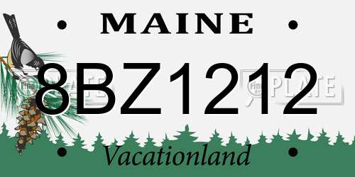 8BZ1212 Maine License Plate