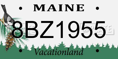 8BZ1955 Maine License Plate