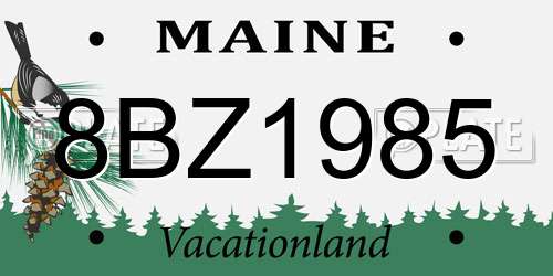 8BZ1985 Maine License Plate