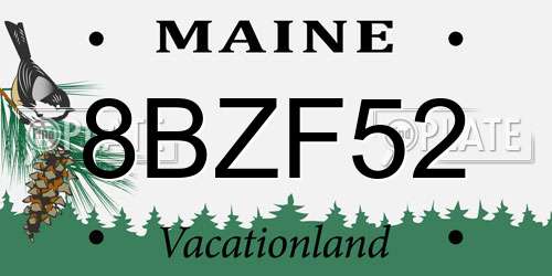 8BZF52 Maine License Plate