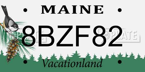 8BZF82 Maine License Plate