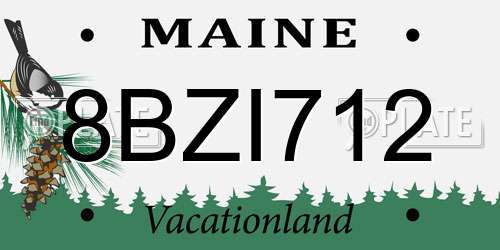 8BZI712 Maine License Plate