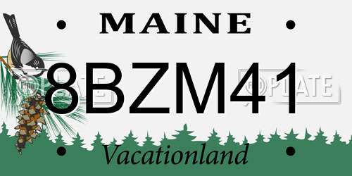 8BZM41 Maine License Plate