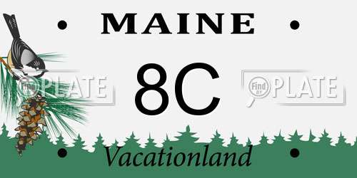 8C Maine License Plate