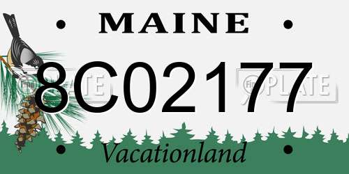 8C02177 Maine License Plate