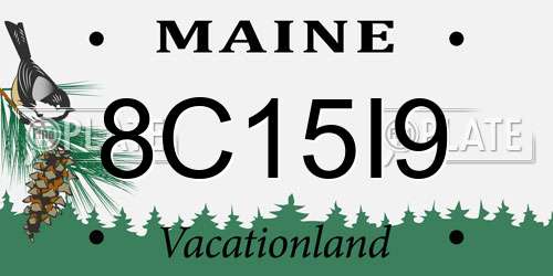 8C15I9 Maine License Plate