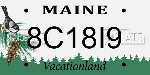 8C18I9 Maine License Plate