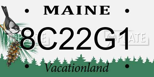 8C22G1 Maine License Plate