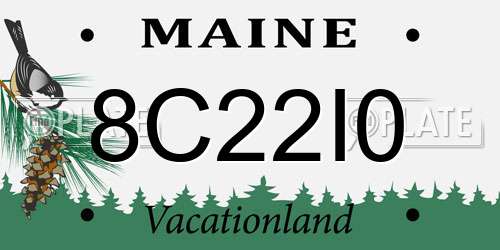 8C22I0 Maine License Plate