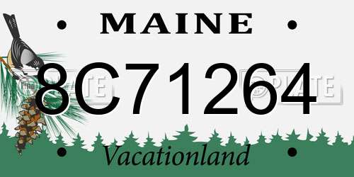 8C71264 Maine License Plate