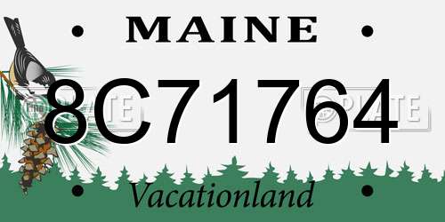 8C71764 Maine License Plate