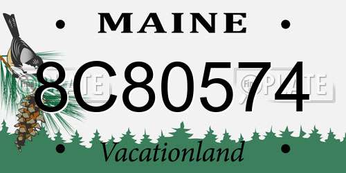 8C80574 Maine License Plate