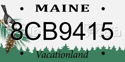 8CB9415 Maine License Plate