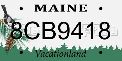 8CB9418 Maine License Plate