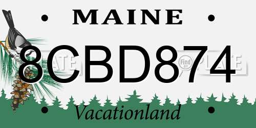 8CBD874 Maine License Plate