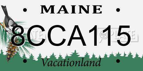 8CCA115 Maine License Plate